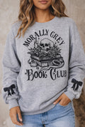 ✨ Morally Grey Book Lover Sweatshirt – Sparkly w/ Bows ✨🖤