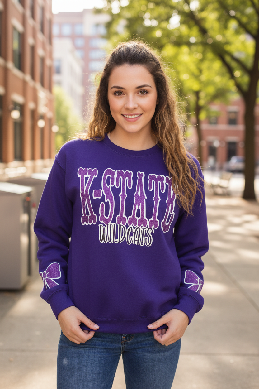 💜 Sparkly K-State Wildcats Sweatshirt! 💜✨