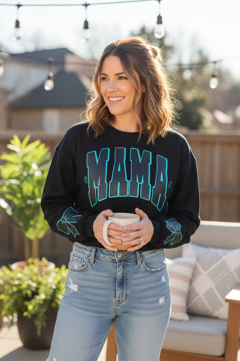 ✨ Sparkly Black Mama Sweatshirt  ✨