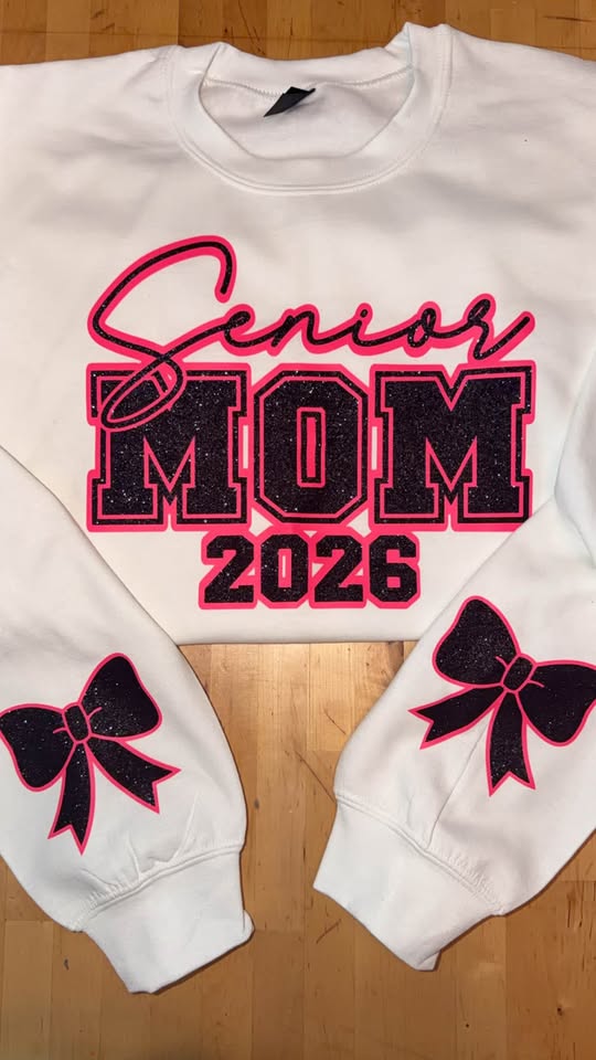 ✨ SENIOR MOM 2026 Sparkly Custom Sweatshirt ✨