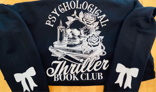 Psychological Thriller Book Club Sparkly Sweatshirt 🖤🤍